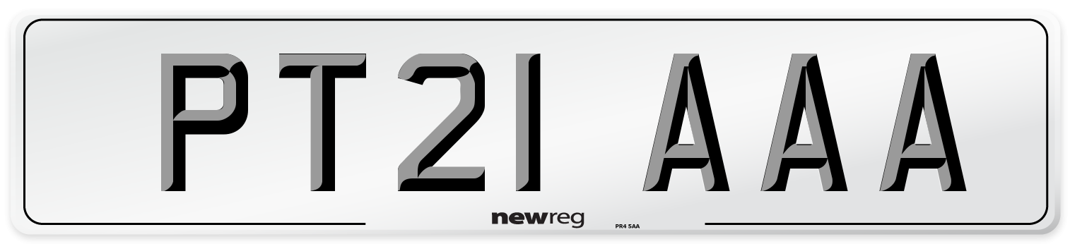 PT21 AAA Number Plate from New Reg